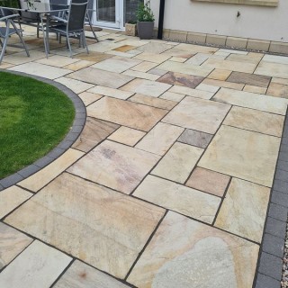 Talasey Classicstone Indian Sandstone Natural Stone Paving Golden Fossil 290 x 290mm