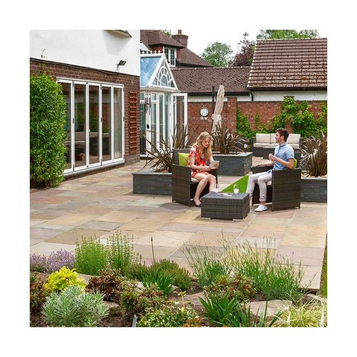 Marshalls Indian Sandstone Natural Stone Paving Buff Multi 610 x 610mm