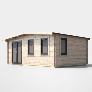 14 x 18 Power Chalet Log Cabin Left Doors