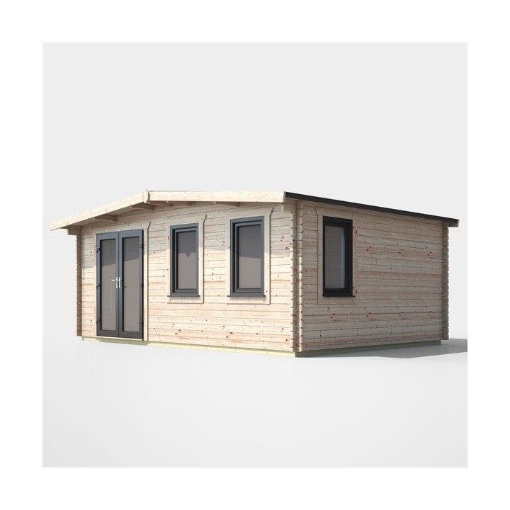 14 x 18 Power Chalet Log Cabin Left Doors