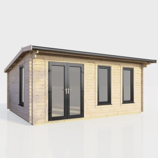 18 x 12 Power Apex Log Cabin Left Doors
