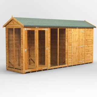 14 x 4 Power Apex Summerhouse With 6ft Side Store