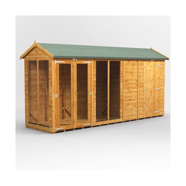 14 x 4 Power Apex Summerhouse With 4ft Side Store