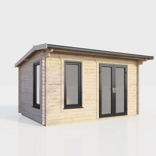 14 x 8 Power Apex Log Cabin Right Doors
