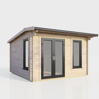 12 x 10 Power Apex Log Cabin Left Doors