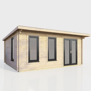 18 x 12 Power Pent Log Cabin Right Doors