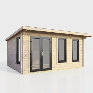 16 x 10 Power Pent Log Cabin Left Doors
