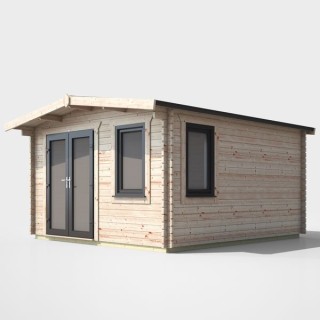 14 x 12 Power Chalet Log Cabin Left Doors