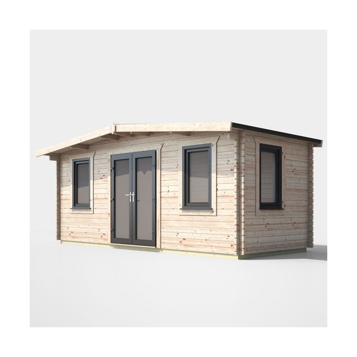 8 x 18 Power Chalet Log Cabin Centre Doors