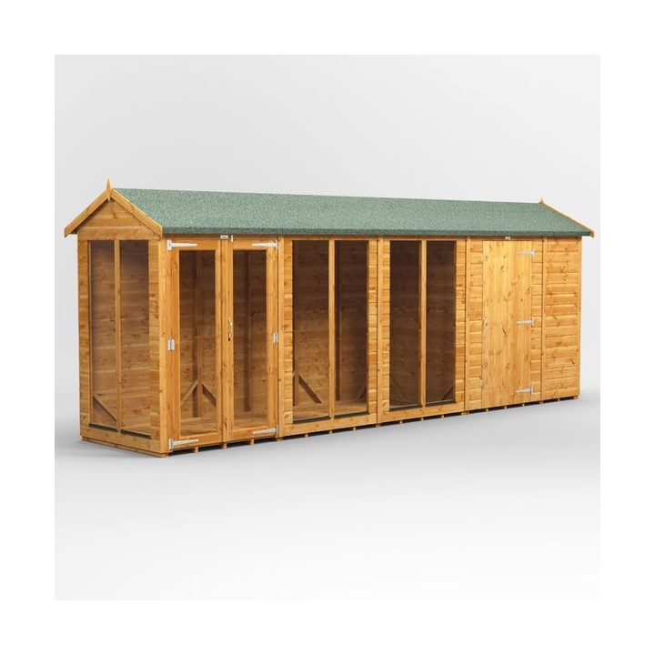 18 x 4 Power Apex Summerhouse With 6ft Side Store