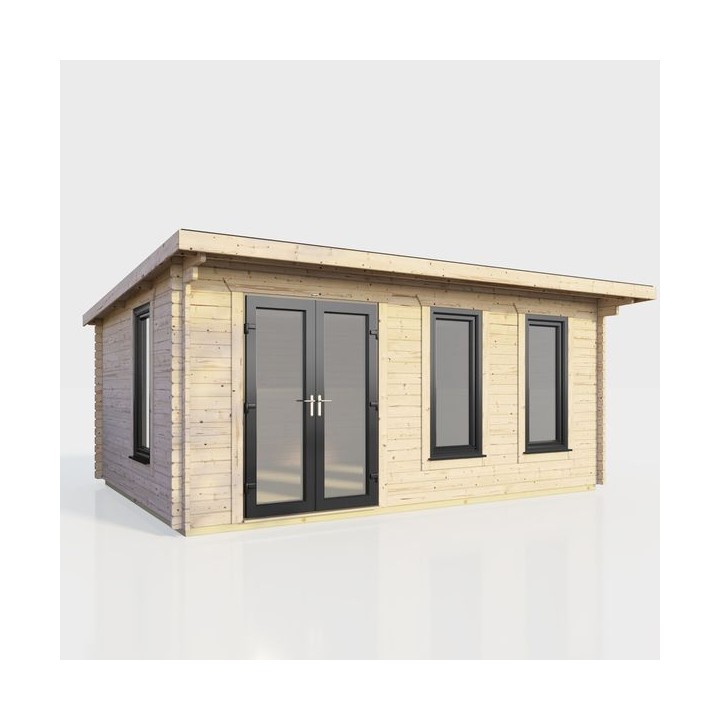 18 x 10 Power Pent Log Cabin Left Doors
