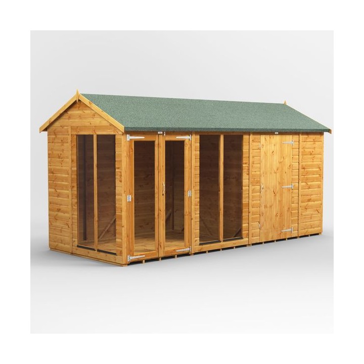 14 x 6 Power Apex Summerhouse With 6ft Side Store