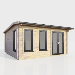 16 x 12 Power Apex Log Cabin Right Doors