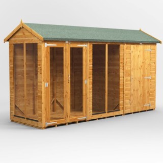 12 x 4 Power Apex Summerhouse With 4ft Side Store