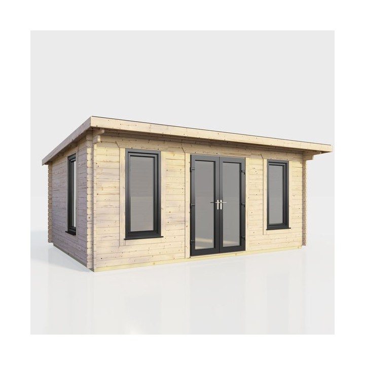 18 x 10 Power Pent Log Cabin Centre Doors