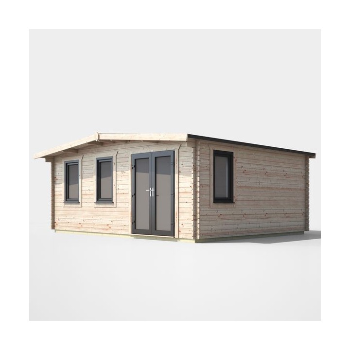 16 x 18 Power Chalet Log Cabin Right Doors