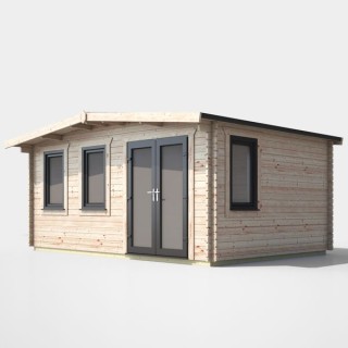 12 x 16 Power Chalet Log Cabin Right Doors