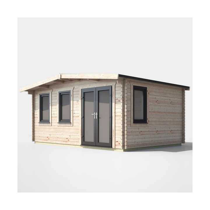 12 x 16 Power Chalet Log Cabin Right Doors