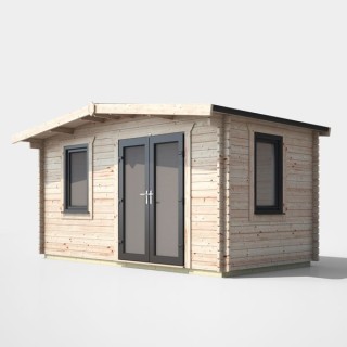 8 x 14 Power Chalet Log Cabin Right Doors