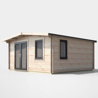 16 x 14 Power Chalet Log Cabin Left Doors