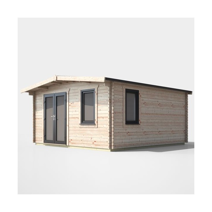 16 x 14 Power Chalet Log Cabin Left Doors