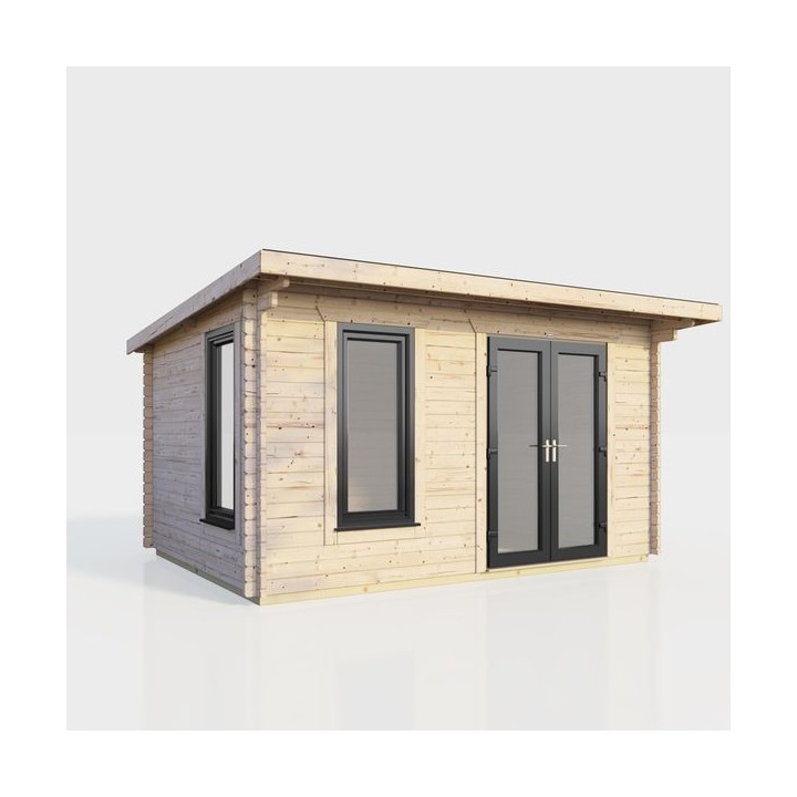 14 x 8 Power Pent Log Cabin Right Doors