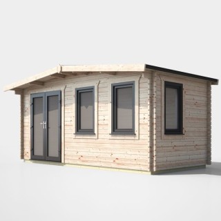 8 x 16 Power Chalet Log Cabin Left Doors
