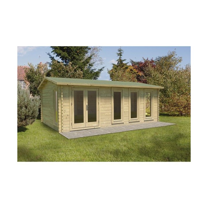 Forest Garden 6 x 4m Blakedown Log Cabin and Felt Shingles Home Delivered