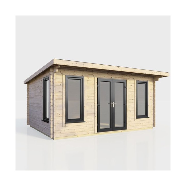 16 x 10 Power Pent Log Cabin Centre Doors