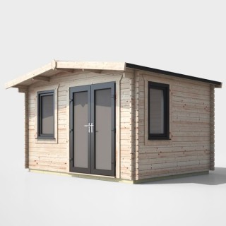 10 x 12 Power Chalet Log Cabin Right Doors
