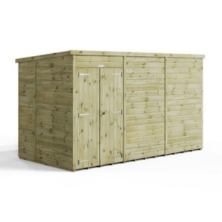 12x6 Premium Powersheds Pent No Windows Double Doors