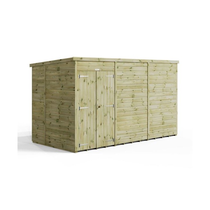 12x6 Premium Powersheds Pent No Windows Double Doors