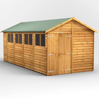 18 x 8 Power Overlap Apex Double Door Shed