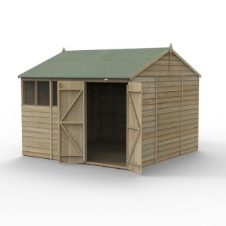 4LIFE Reverse Apex Shed 10 x 10 - Double Door - 4 Windows