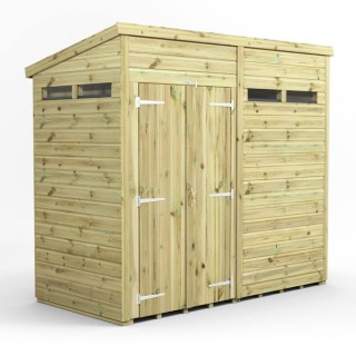 8x4 Premium Powersheds Security Pent Double Doors