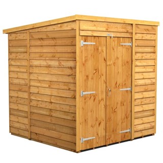 6 x 6 Power Overlap Pent Double Doors No Windows