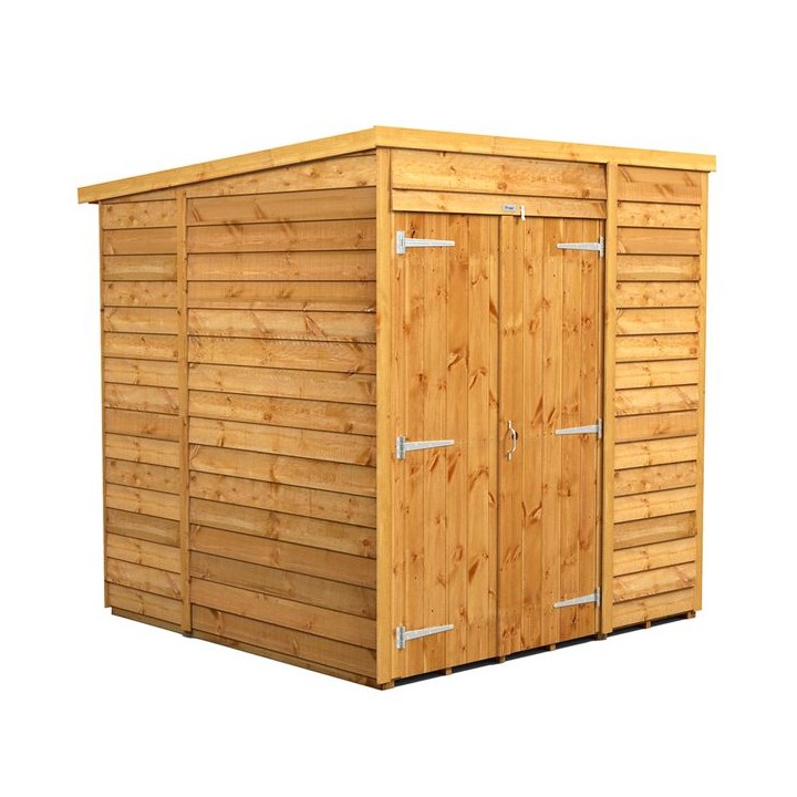 6 x 6 Power Overlap Pent Double Doors No Windows