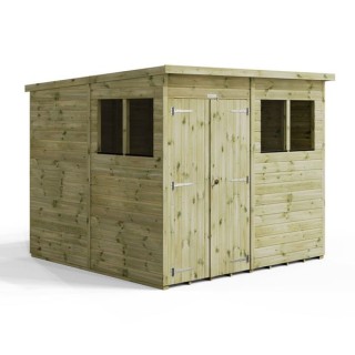 8x8 Premium Powersheds Pent Double Doors