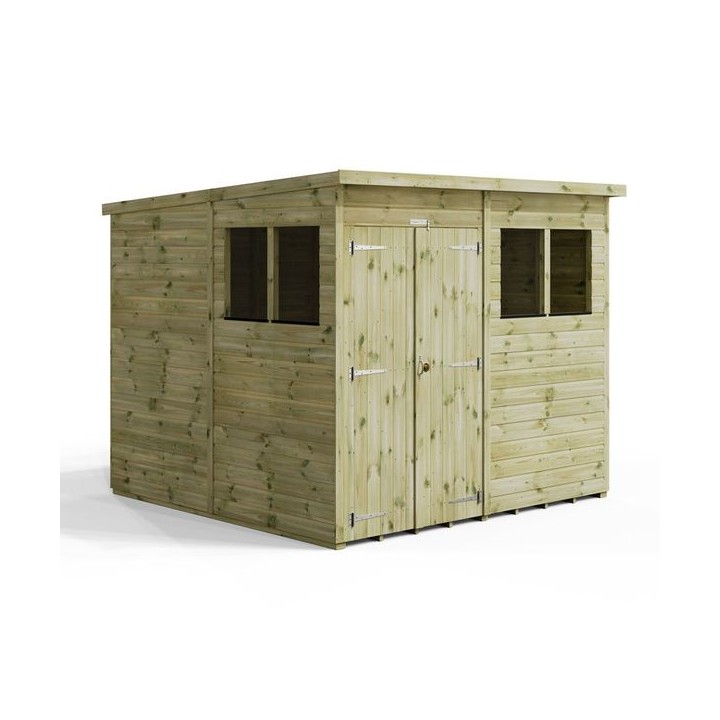 8x8 Premium Powersheds Pent Double Doors