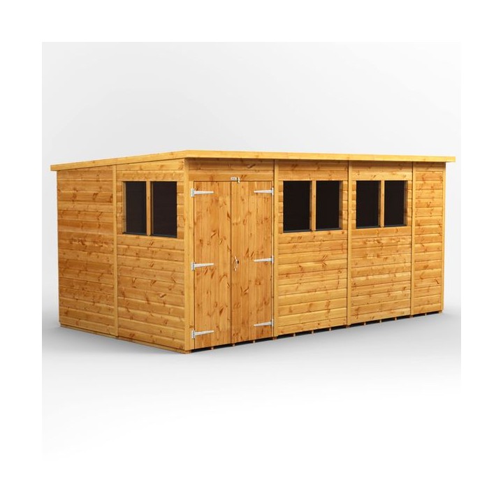 14 x 8 Power Pent Double Door Garden Shed