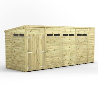 18x6 Premium Powersheds Security Pent Double Doors