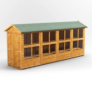 16 x 4 Power Apex Double Door Potting Shed