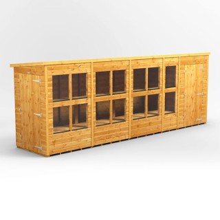 18 x 4 Power Pent Potting Shed With 4ft Side Store