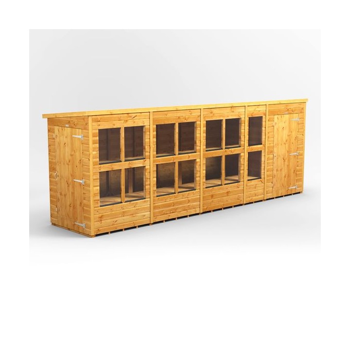 18 x 4 Power Pent Potting Shed With 4ft Side Store