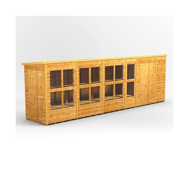 20 x 4 Power Pent Potting Shed With 6ft Side Store