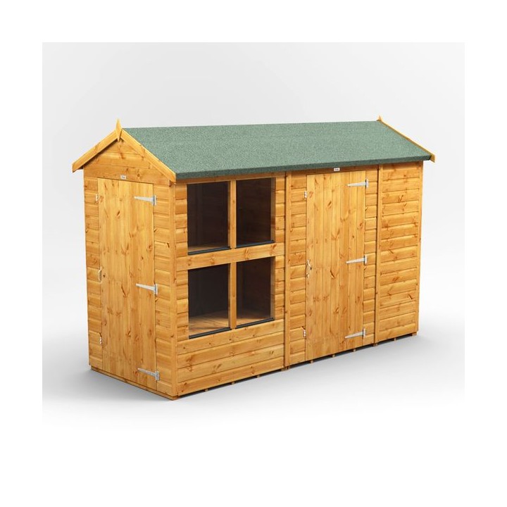 10 x 4 Power Apex Potting Shed With 6ft Side Store