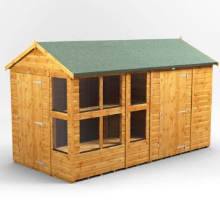 12 x 6 Power Apex Potting Shed With 6ft Side Store