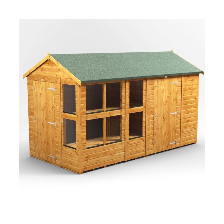 12 x 6 Power Apex Potting Shed With 6ft Side Store