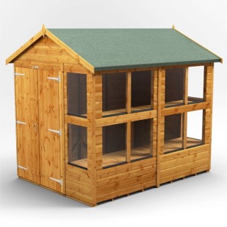 8 x 6 Power Apex Double Door Potting Shed