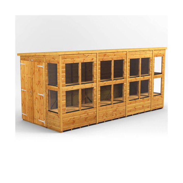 14 x 6 Power Pent Double Door Potting Shed